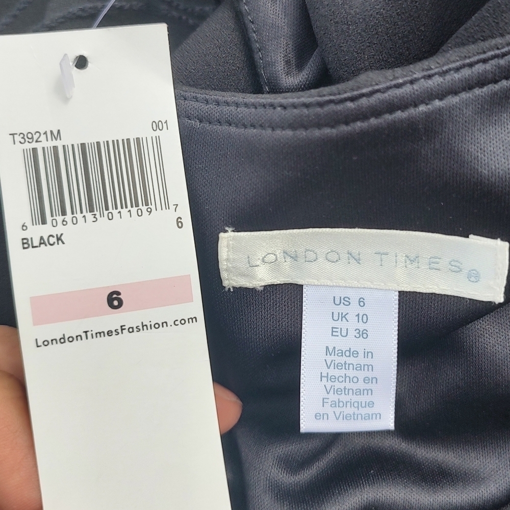London Times Size 6 Amazing Black Dress! - Picture 9 of 10